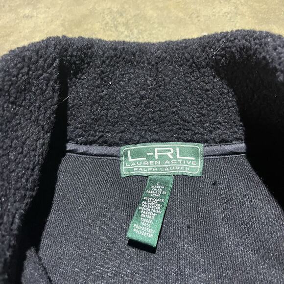 Vintage Y2k Lauren Ralph Lauren Black Fleece Jacket - Picture 4 of 4